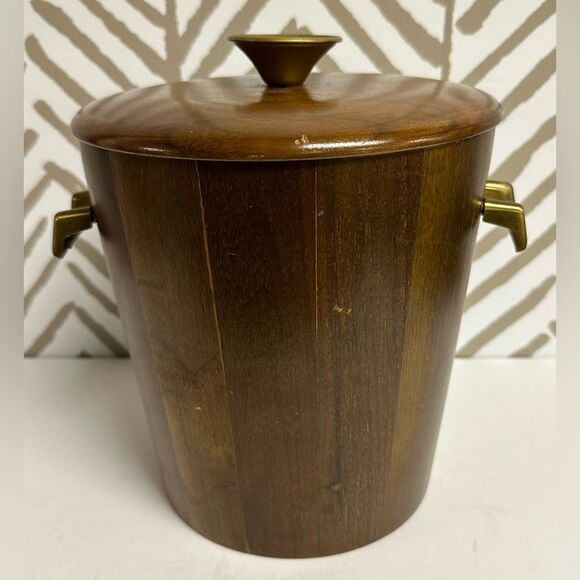 Vintage MCM Vermillion Walnut Co Ice Bucket - Picture 6 of 12